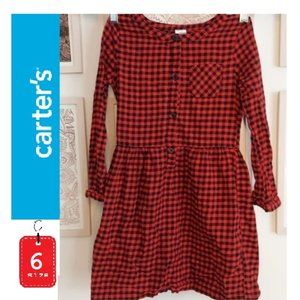🎁 = 5/$25 - Carter's 6 / 6x red buffalo plaid dress